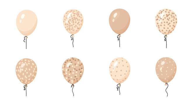 Decorative balloons with various textures and patterns for celebration parties, events, and festive occasions, perfect for adding a cheerful atmosphere.