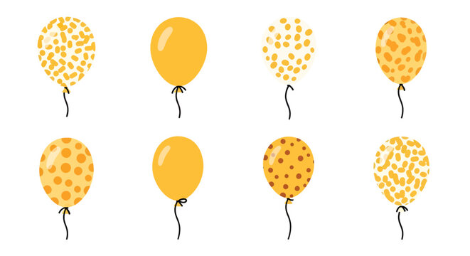 Collection of colorful decorated balloons with leopard print, polka dots, and abstract patterns, perfect for festive events, birthday parties, celebrations, and artistic backdrops.