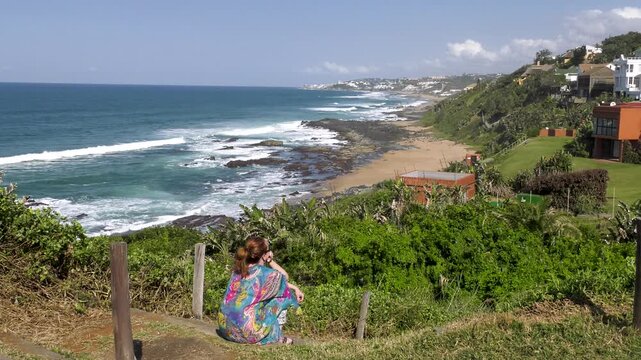waterfront of Ballito bay, travel destinations, Willard beach , Durban area, South Africa, mountain range