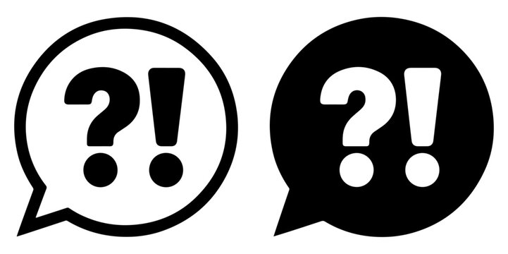 question exclamation bubble icon outline filled