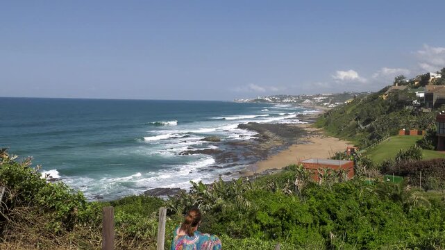 waterfront of Ballito bay, travel destinations, Willard beach , Durban area, South Africa, mountain range