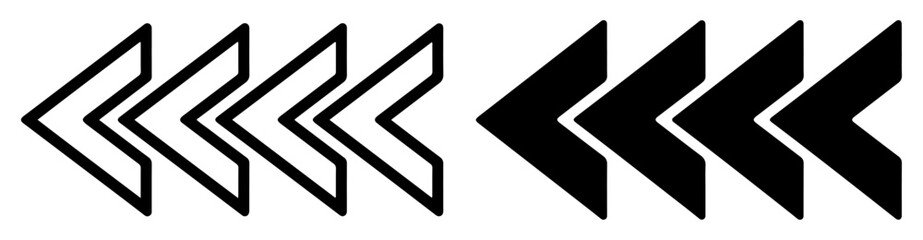 left arrow pointer icon set © graphenitix