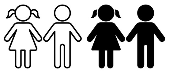 girl boy children vector icon © graphenitix