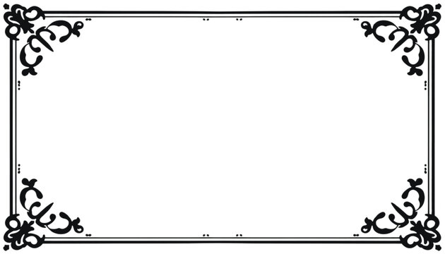 Corner brackets frame a minimalist rectangular border for professional documents and certificates.