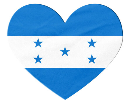 Honduras flag heart shape transparent background