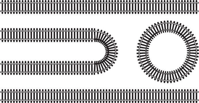 Abstract geometric train tracks and circular railway design