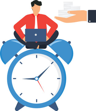 Businessman working on laptop symbolizing time management deadline pressure heavy workload productivity concept managing tasks office worker business schedule urgent project