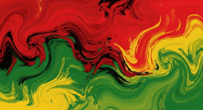 Dynamic marbling texture with red yellow and green colors