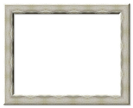 White textured frame with undulating border on transparent background