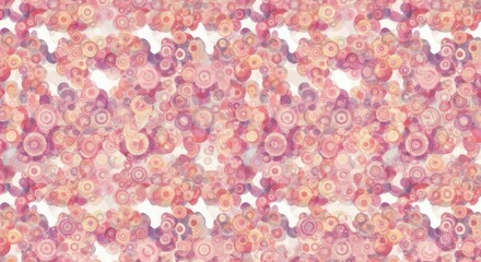Fototapeta premium Abstract pink and orange watercolor floral pattern.