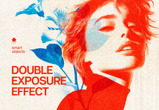 Double Exposure Photo Effect &ndash; Duotone for Album Cover & Social Media (PSD)