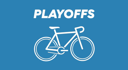 Fototapeta premium Playoffs Bicycle Symbol Over Azure: An Energetic Visual Emphasizing Sport and Competition