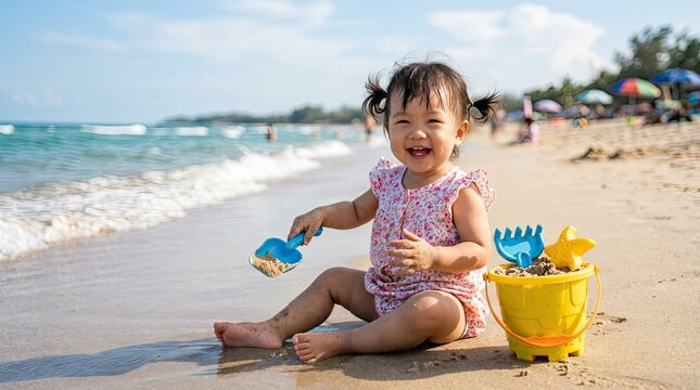 little girl on the beach