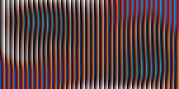 Deep vertical reeded glass texture, blue black gradient with frozen refraction. Ribbed pattern background, vector illustration