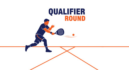 Obraz premium Qualifier Round: A Dynamic Illustration of Padel Tennis Action and Sporting Activity