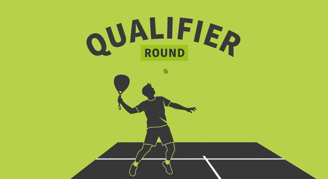 Qualifier Round: A Dynamic Silhouette of a Paddle Player in Energetic Action