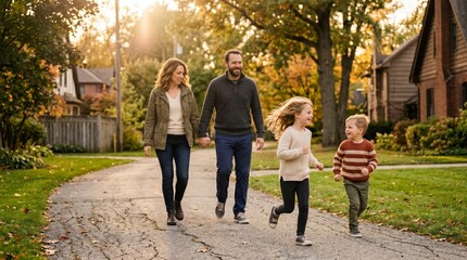 Obraz premium Young family having fun outdoors 