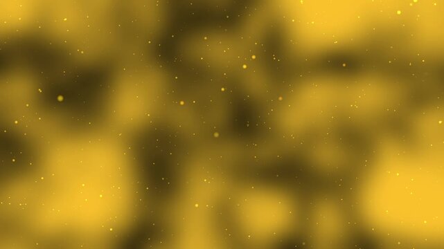 Slow motion of abstract golden clouds and shimmering particles