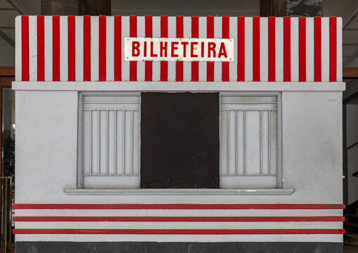 Old portuguese ticket office in Scala movie theater, Maputo Province, Maputo, Mozambique