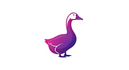 Fototapeta premium Vibrant purple and magenta goose mascot illustration