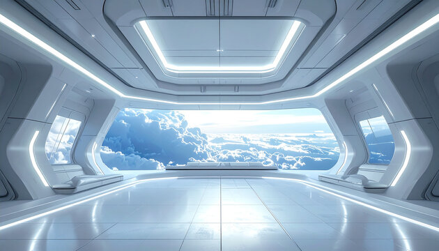 Futuristic interior space station