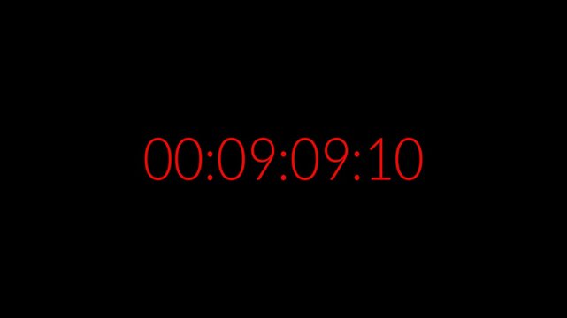 10 minutes countdown timer animation in 1 minute on transparent background, ten minutes countdown video with alpha channel , 10 min countdown 4k video