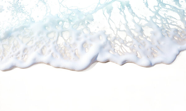 Seafoam wave beach splashing ocean water on a transparent background for summer designs and travel concepts