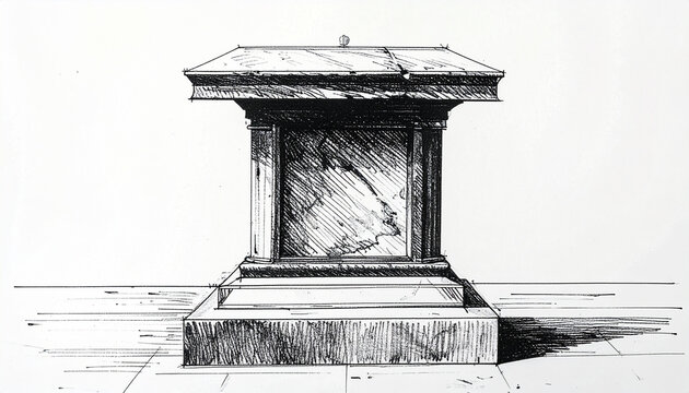 Architectural illustration stone structure