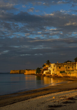 Saint Sebastian Fortress and the old town at sunset, Nampula Province, Island of Mozambique, Mozambique