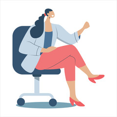 Woman sitting on exercise ball working out © Omar