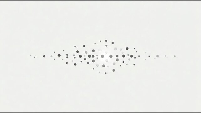 Dynamic array of small, dark circles emanating outwards, forming an abstract and minimalist pattern that symbolizes data flow or digital connectivity in a modern context