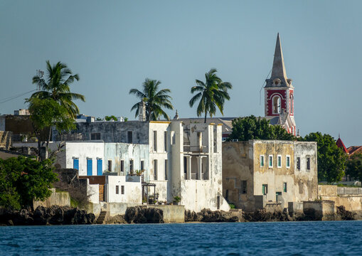 Stone town seen from the sea, Nampula Province, Island of Mozambique, Mozambique
