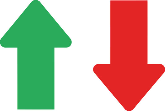 Green arrow pointing up and red arrow pointing down icons