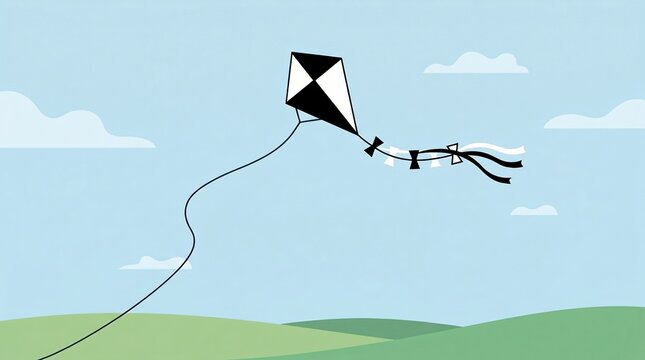 Kite flying in a clear sky