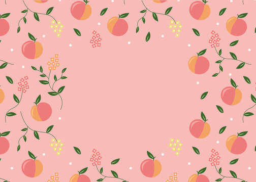 Peach background - Pattern banner frame for social media