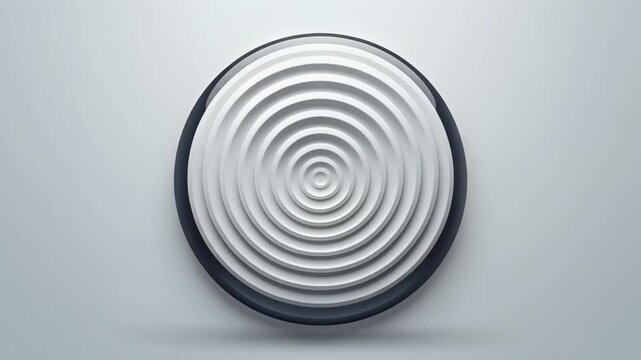 Concentric Ripple Effect Abstract Circular Pattern with a Shadowed Rim