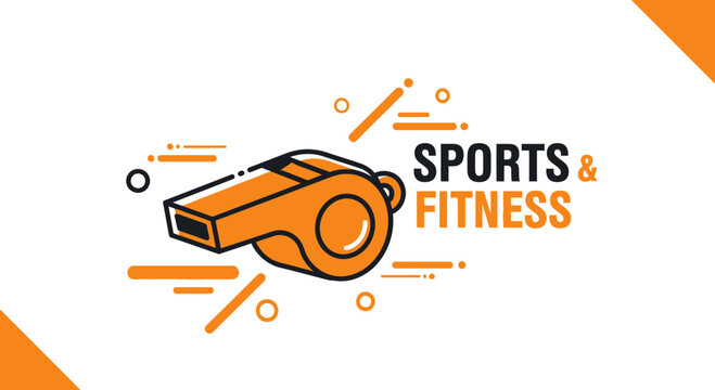 Sports And Fitness Whistle Illustration With Minimalist Design And Vibrant Colors