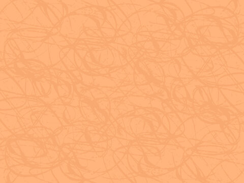 Warm peach abstract scribble texture background for creative use with artistic line pattern decorative surface design
