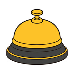 Fototapeta premium Golden service bell icon vector isolated on white background for design assets.