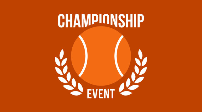 Tennis Championship Event Logo Displayed On an Orange Background, Clear And Concise Image