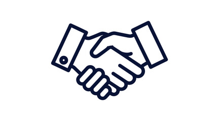 Obraz premium Handshake agreement icon for business partnership and collaboration, simple line vector symbol