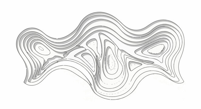 Abstract topographical map with contour lines showing undulating topography
