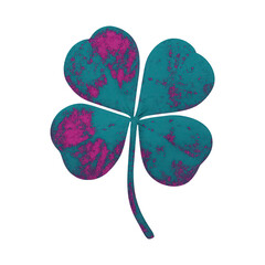 Obraz premium PNG Colorful textured four-leaf clover