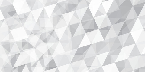 Fototapeta premium Abstract White and Gray Geometric Triangle Background. Minimalist Low Poly Mosaic Pattern Texture for Corporate Website Headers, Modern Business Presentations, Tech Wallpapers, and Banners.