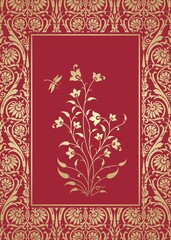 wedding card design, paisley floral pattern , India  © SIRIUS*