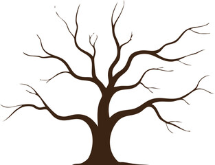 Fototapeta premium Bare Tree Silhouette SVG, Leafless Tree Clipart, Black Tree Vector, Nature Illustration, Cricut Cut File, Laser Cut Design