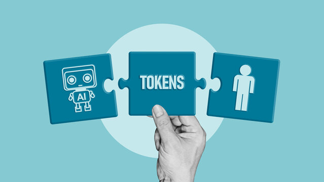 AI Tokens Economy Concept for Human and Artificial Intelligence Collaboration, Digital Assets, Blockchain Innovation, Machine Learning Integration and Future Technology Ecosystems