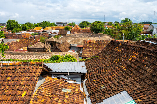 Terracotta rooftops in Yogyakarta