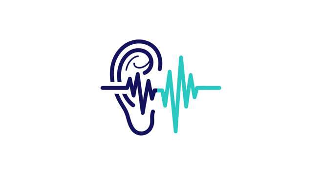 Hearing Healthcare Illustration Displaying Auditory Perception and Soundwave Representation