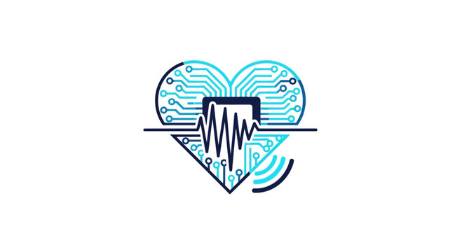 Heart Circuitry Concept: Illustrative Digital Artwork for Medical Technology and Healthcare